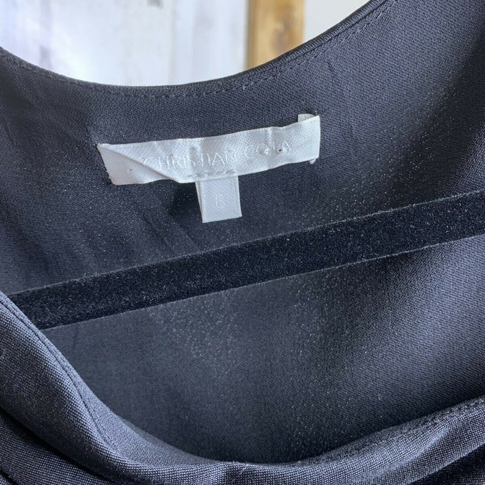 Christian Cota black gathered draped slim size 6 - Picture 6 of 7
